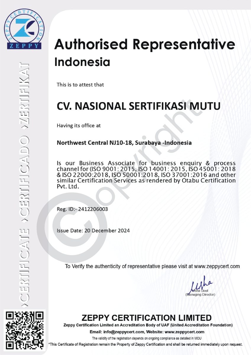 Authorised Representative Indonesia - Nasional Sertifikasi Mutu